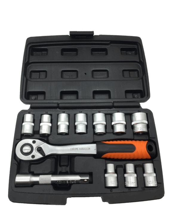 KIT CAIXA DE FERRAMENTAS COM 12 PÇS + FERRAMENTA EXTENSORA + KIT TORX DE MÃO E UM COPO STANLEY PERSONALIZADO - Imagem 5
